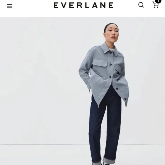 Everlane Oversized Shirt jacket in heathered cool grey - Picture 2 of 12